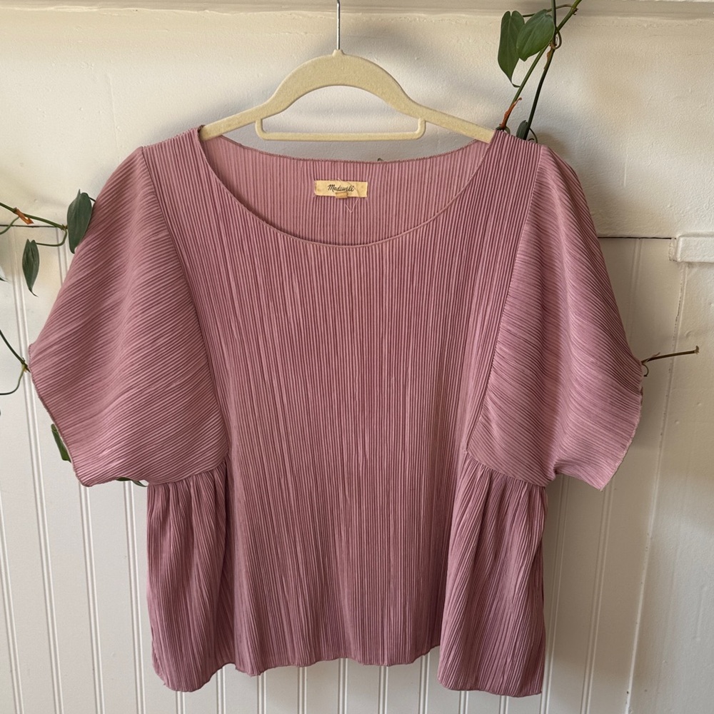 Madewell Pleated Pink Top